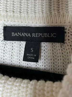 Banana Republic Womens Cowl Neck Sweater Small Ivory Split Front Fisherman Coast thumbnail 4