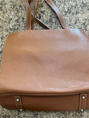 Dooney & Bourke Tan Pebble Leather Tote with Front Flap Pocket thumbnail 4