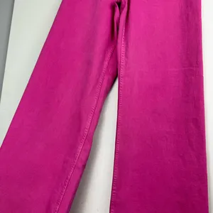 Zara Marine Straight Bright Pink Jeans Sz 2 High Rise Flare Raw Hem thumbnail 8
