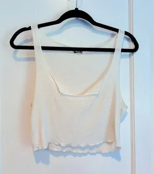 Free People white cropped tank thumbnail 1