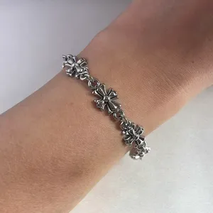 Cross Link Chain Bracelet for Men Women Streetwear Hip Hop Punk Unisex Style thumbnail 6