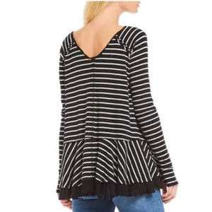 ✨Free People Tangerine Stripe Black Sz Small Top✨ thumbnail 5