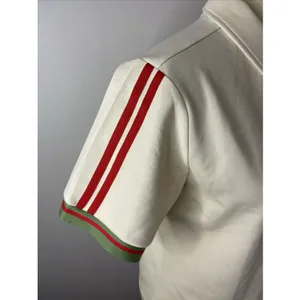 With Jean Cream Knit Polo Top Red Green Contrast Trim Tenniscore Medium thumbnail 6