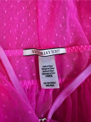 Victoria’s Secret Lingerie Hot Pink Sheer Mesh Babydoll Fairycore Rave Boudoir thumbnail 2
