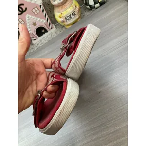 Coach Bonny Signature Red Canvas Slide Sandals thumbnail 4