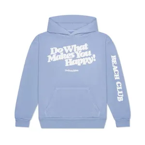 Beach Club HAPPY HOODIE LIGHT BLUE Size Large Do What Makes You Happy thumbnail 1