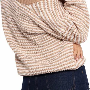 Petal & Pup Becca Crewneck Waffle Stitch Stripe Knit Sweater thumbnail 3