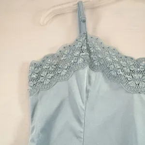 Petite Sophisticate Women’s blue Lace Sequined Satin Beaded Cami Vintage‎ Large thumbnail 5