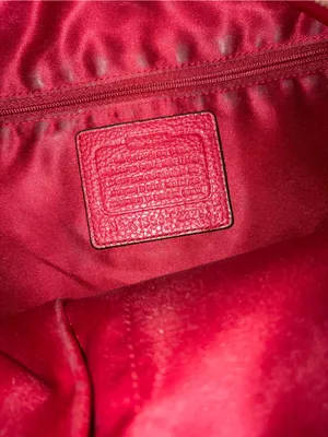 Coach Deep Red Pebbled Leather Shoulder Bag “Park” Vtg thumbnail 3