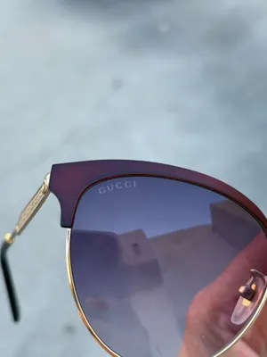 Gucci GG0074S Cat eye sunglasses gold metal frame purple gradient lenses thumbnail 8