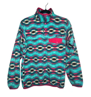 Patagonia Synchilla Snap-T Fleece S Teal Pink Southwest Aztec FA15 thumbnail 1