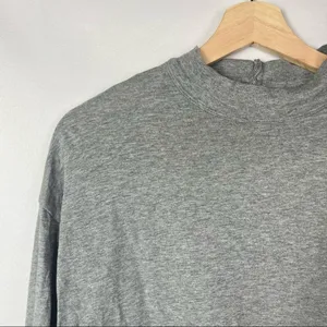 Aerie Light‎ Gray Mock Neck Long Sleeve Cropped T-Shirt S thumbnail 4
