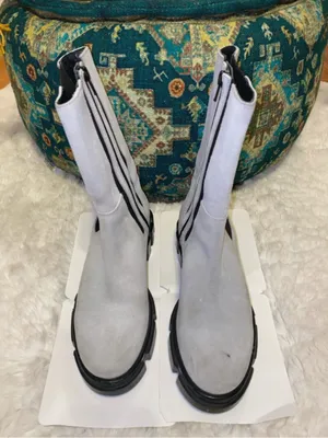 Free People Gray and Black Chelsea Boots Lug Sole thumbnail 2