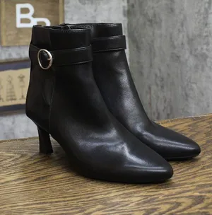 Style & Co. . Savvyyy Belt Booties Heeled Faux Leather Black 8M thumbnail 1