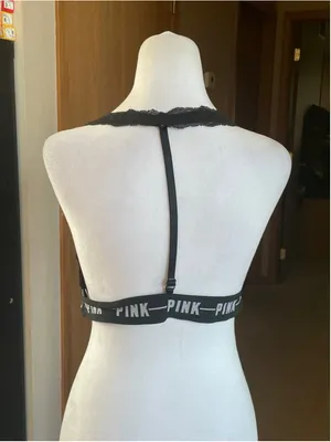 PINK - Victoria's Secret Women's Black Lace Bralette L thumbnail 2