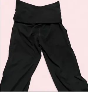 Black Foldover OFFLINE by Aerie Flare Leggings thumbnail 3