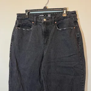 Old Navy Curvy Extra High-Rise Wide Leg Jeans Washed Black Size 12 Stretch Denim thumbnail 2