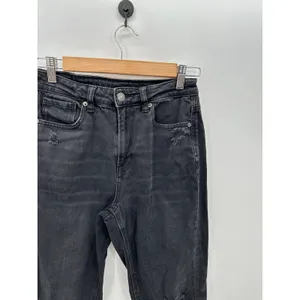 American Eagle Black Wash Mom Jean Comfort Stretch‎ Distressed Women Size 2 thumbnail 4