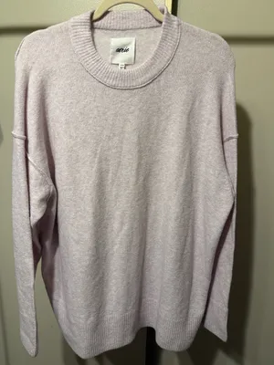 aerie Relaxed Crewneck Sweater in Light Lavender M thumbnail 2