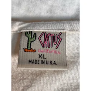 Vintage Cream Western Graphic Tee XL‎ USA Made Desert Boho Shirt Beaded Festival thumbnail 8