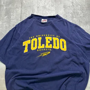 Soffe Vintage University Of Toledo Rockets Tee Shirt Navy & Yellow thumbnail 2