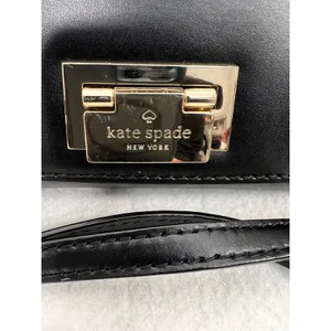 Kate Spade Black Crossbody Bag 100% Cow Leather‎ Gold Lock thumbnail 8