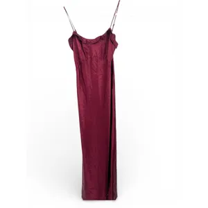 Reformation S Aribella Dress 100% Silk Ruffle Sleeveless Midi Bias Cut Burgundy thumbnail 2
