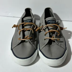 Sperry slip on canvas boat shoes size 9 grey thumbnail 3