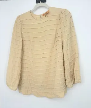 Tory Burch Womens 100% Silk Maize‎ Yellow Tiered Blouse Top Size 6 Career Staple thumbnail 1