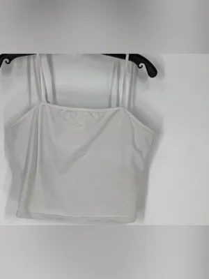 Alo White Spaghetti Strap Crop Camisole — Size M thumbnail 2