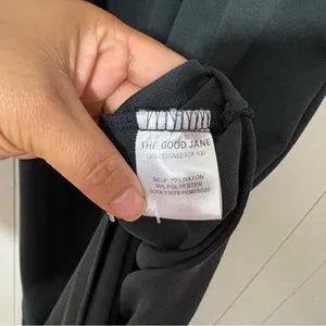 The Good Jane Black Sleeveless Midi Dress Size M High Neck Elastic Waist Minimal thumbnail 7