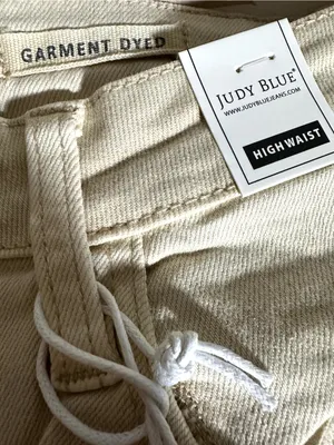 Judy Blue‎ High-Rise Distressed Wide-Leg Jeans in Cream Sz 15/32 thumbnail 8