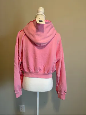 NWT Mad Happy X Gap Pink full size cropped hoodie size large limited edition thumbnail 10