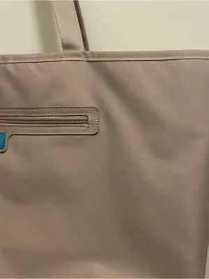 Bella Russo Beige Tote Bag Purse Beige Faux Leather 22”W x 12”H x 4” Deep Feet thumbnail 4