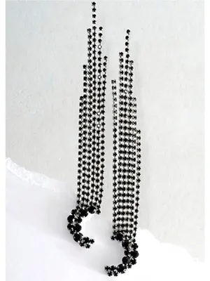 Free People You Make Me Feel Like Dancing Dangles Moon Earrings Silver Onyx NWT thumbnail 2