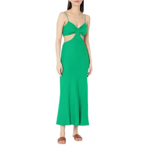 Nia Womens Spaghetti Strap Chamomile Dress Kelly Green M thumbnail 6