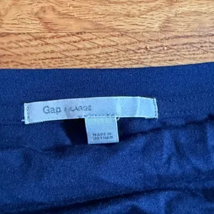 Gap Cap Sleeve Maxi Dress Size Large Navy Blue Drawstring Waist Jersey Knit thumbnail 2
