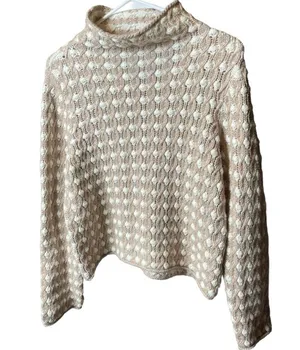 Anthropologie Sleeping on Snow Popcorn Turtleneck Sweater Women’s Size Small thumbnail 3