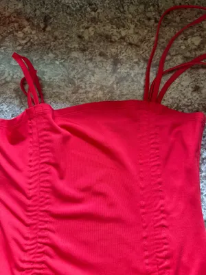 vibrant red mini dress thumbnail 2
