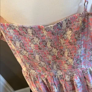 ABOUND Square Neck A-Line Smocked Pink Floral Mini Dress 1X Cottagecore Scandi thumbnail 7