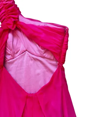 Vintage Cache One Shoulder Maxi Dress Pink Ombre Party Prom Event Fairycore thumbnail 7
