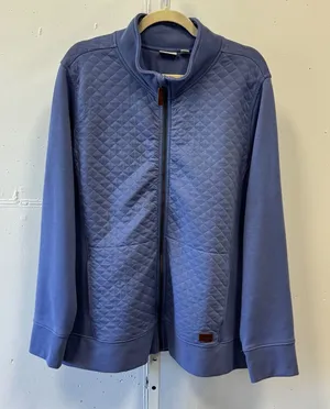 L.L. Bean Quilted Full Zip Sweatshirt Jacket Blue 2X Plus 515674 Deep Lake Soft thumbnail 1