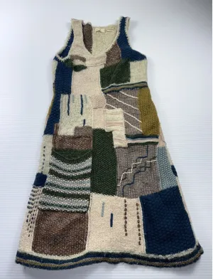 Anthropologie Sleeping on Snow Knitted Patchwork Sweater Dress XS‎ Wool Blend thumbnail 1