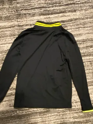 black Victoria's Secret PINK running shirt neon yellow 1/4 zip closure size L thumbnail 4