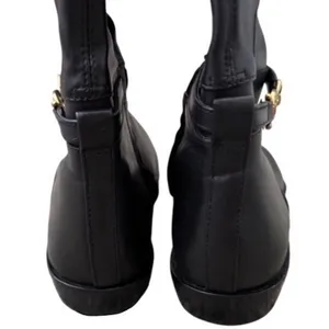 Sam Edelman Clive Black Leather Square Toe Knee High Boots Gold Hardware 7M thumbnail 7