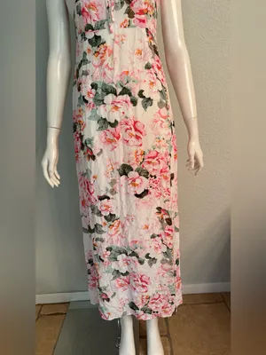 Favorite Daughter Floral Pink Spaghetti-Strap Maxi Dress Size 8🌸💗 thumbnail 5