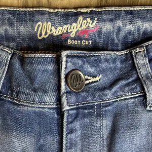 Wrangler Western Dark Blue Bootcut Denim Jeans with Embroidery thumbnail 6
