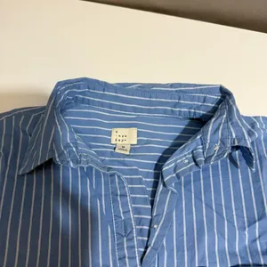 a new day Blue Vertical Stripe Button-Up Blouse thumbnail 2