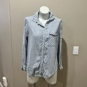 Aerie Women's Striped Long Sleeve Button-Up Shirt Multicolor Size M thumbnail 2