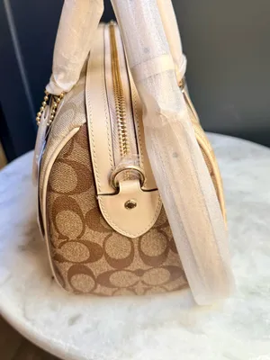 NWT Coach Rowan Satchel Bag in Blocked Signature Canvas-Light Khaki Multi CH486 thumbnail 4